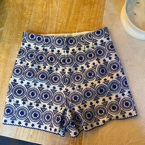 ZARA white and blue shorts